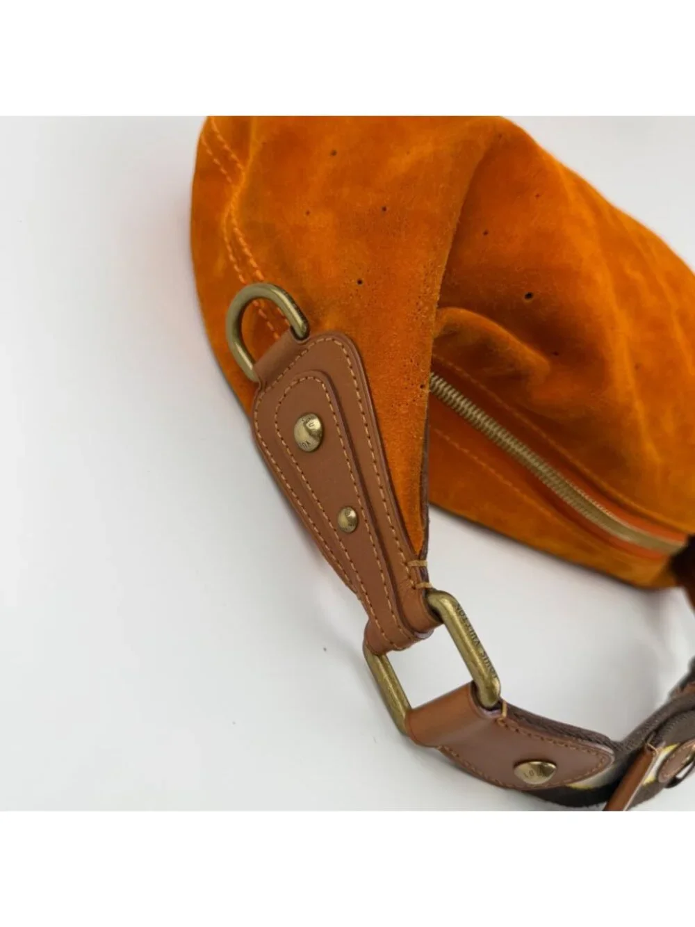 Louis Vuitton Monogram GM Shoulder Bag Bo Orange Suede Vintage - Picture 13 of 15